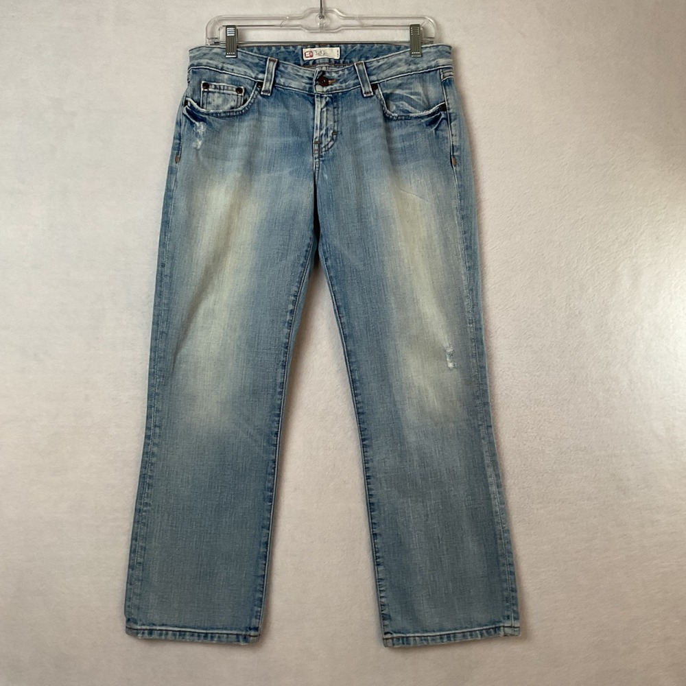 BKE Star Denim Women 30 Light Wash Low‎ Rise Straight Leg Embroidered Jeans
